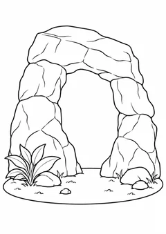 Arco natural de rocha para colorir