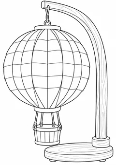 Balão de papel decorativo no suporte para colorir