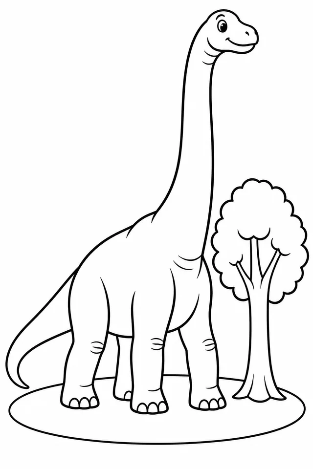 Braquiossauro de pescoço longo para colorir