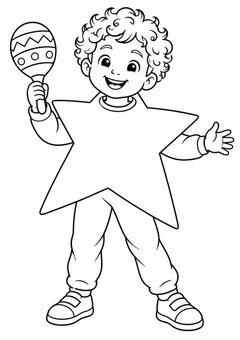 Fantasia de estrela no Carnaval para colorir