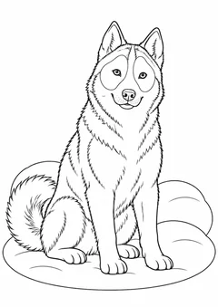 Husky na neve para colorir
