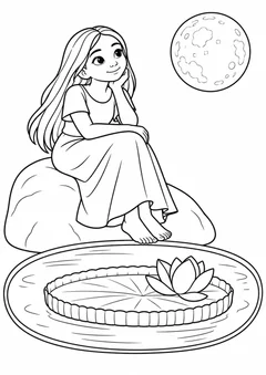 Lenda da vitória-régia ao luar para colorir