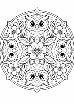 Mandala de animais da floresta para colorir