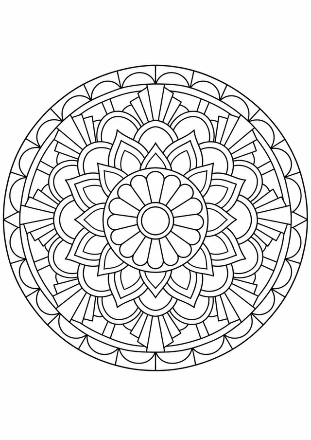 Mandala art déco para colorir