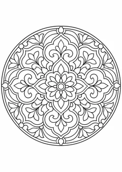 Mandala de azulejos para colorir