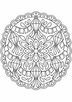 Mandala de balões juninos para colorir
