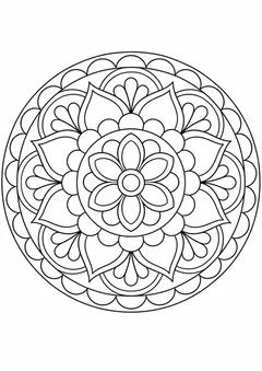Mandala de bolhas em círculos para colorir