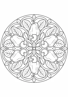 Mandala de cajus para colorir