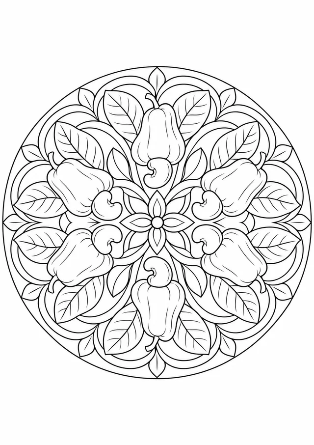 Mandala de cajus para colorir