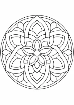 Mandala de elos redondos para colorir