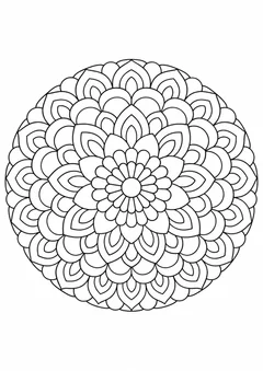 Mandala de escamas redondas para colorir