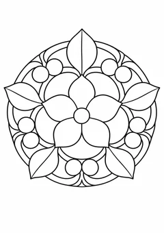 Mandala de flores do café para colorir
