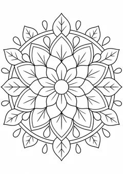 Mandala de flores grandes para colorir