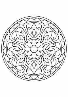 Mandala de gomos largos para colorir