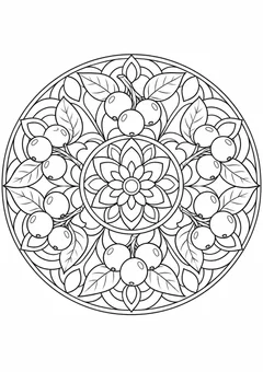 Mandala de jabuticabas para colorir