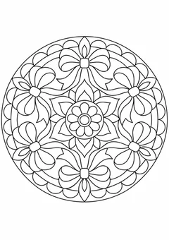 Mandala de laços redondos para colorir