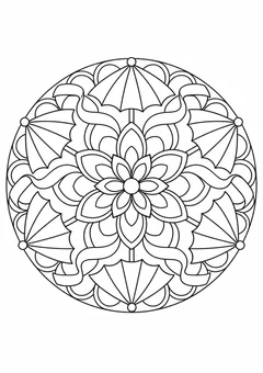 Mandala de leques de frevo para colorir