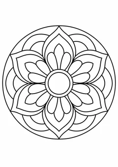 Mandala de leques simples para colorir
