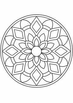 Mandala de losangos em roda para colorir