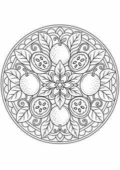 Mandala de maracujás para colorir