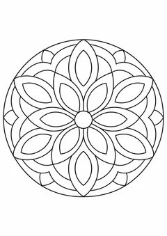 Mandala de ovais em harmonia para colorir