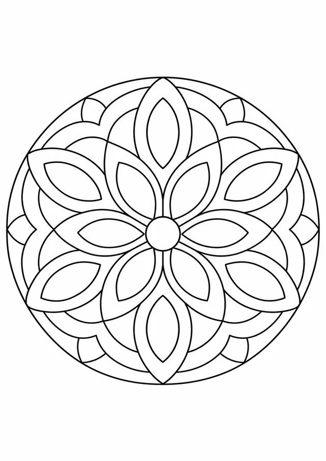 Mandala de ovais em harmonia para colorir
