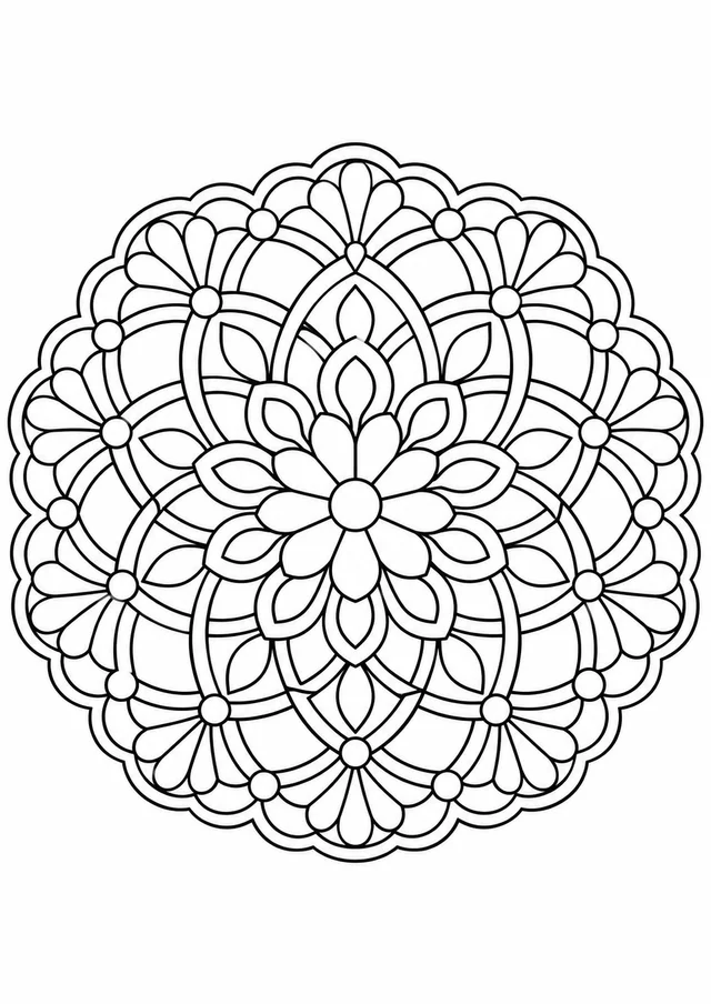 Mandala de renda de bilro para colorir