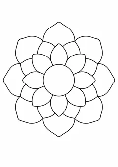 Mandala simples de pétalas grandes para colorir