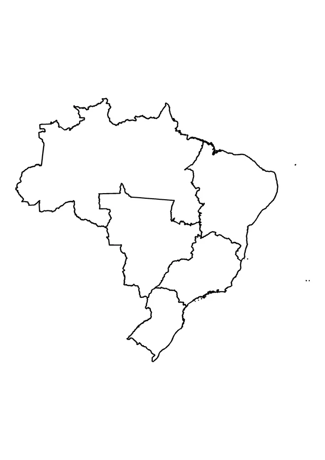As cinco regiões do Brasil sem nomes para colorir