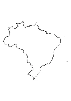 Contorno do Brasil para colorir