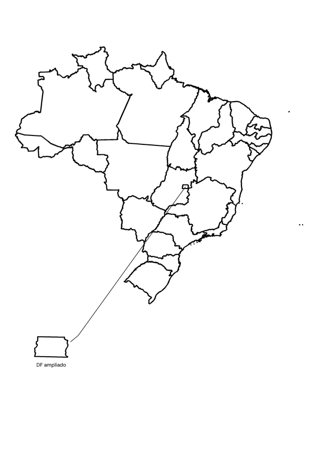 Estados do Brasil sem nomes para colorir