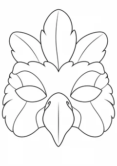 Máscara de carnaval de arara para colorir