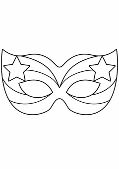 Máscara de carnaval de estrelas para colorir