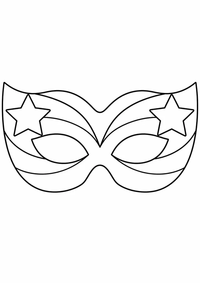Máscara de carnaval de estrelas para colorir