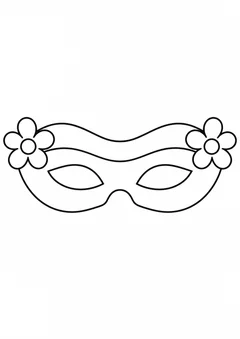 Máscara de carnaval de flor para colorir