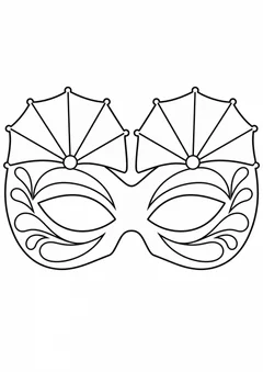 Máscara de carnaval de frevo para colorir