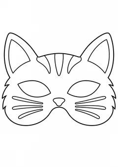 Máscara de carnaval de gato para colorir