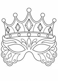 Máscara de carnaval de realeza para colorir