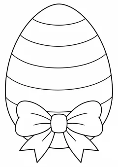 Ovo de Páscoa com listras largas para colorir