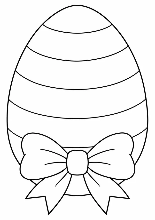 Ovo de Páscoa com listras largas para colorir