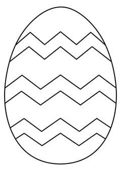 Ovo de Páscoa com ziguezagues amplos para colorir