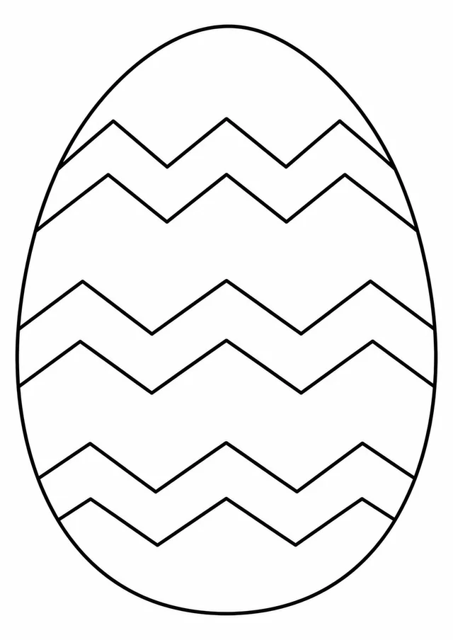 Ovo de Páscoa com ziguezagues amplos para colorir