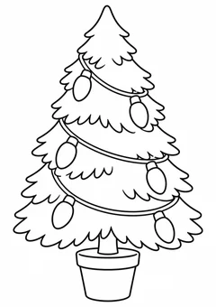 Pinheirinho com luzes para colorir