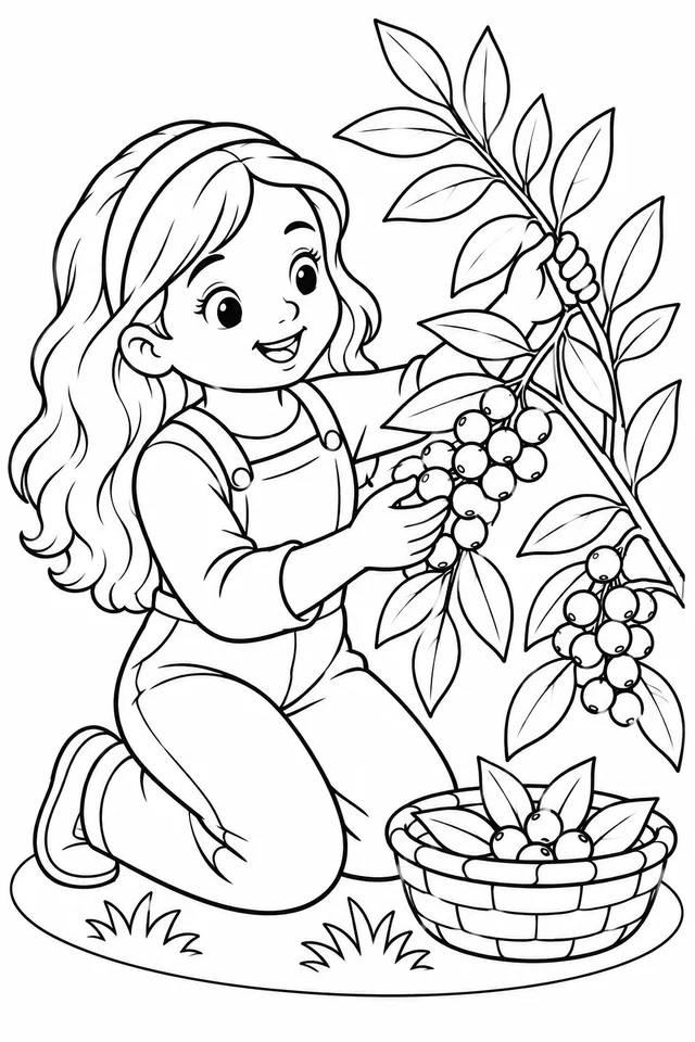 Ramo de aroeira com frutos para colorir
