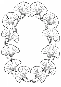 Renda de folhas de ginkgo para colorir
