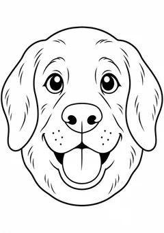 Rosto de cachorro simples para colorir