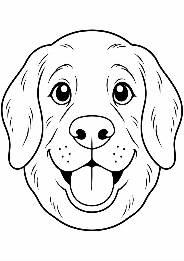 Rosto de cachorro simples para colorir