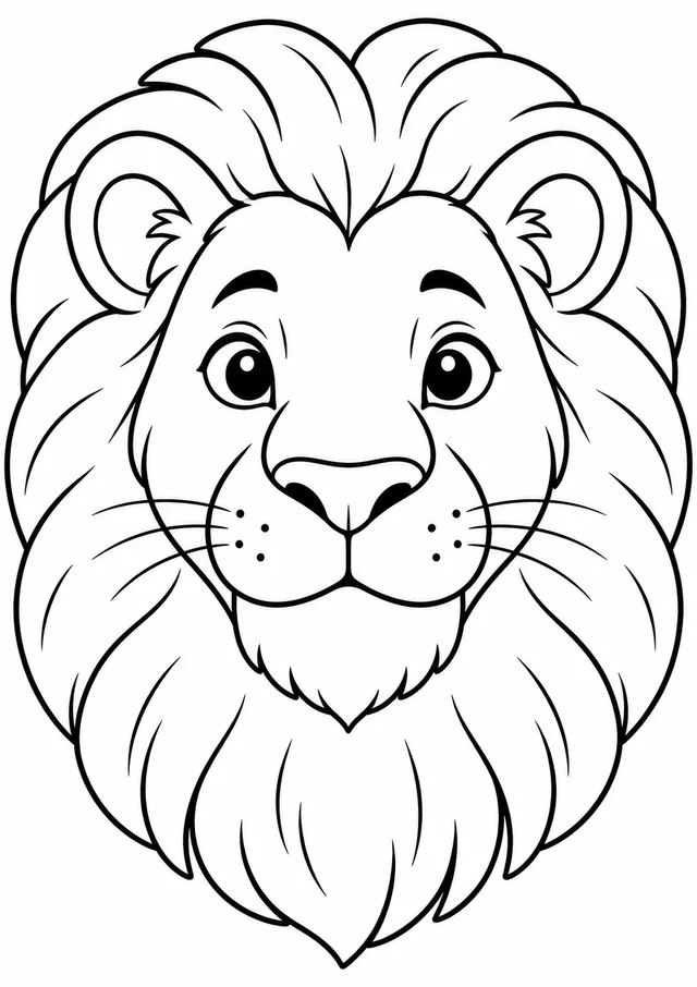 Rosto de leão sorrindo para colorir