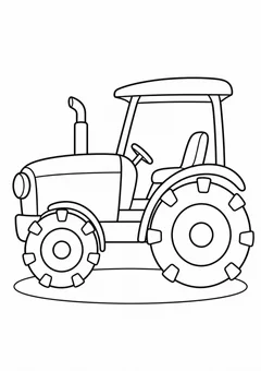 Trator simples de lado com rodas grandes para colorir